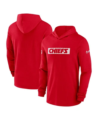 Nike Men's Kansas City Chiefs Sideline Hoodie Performance Long Sleeve T-Shirt