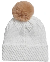 Calvin Klein Chunky Rib Knit Pom Beanie