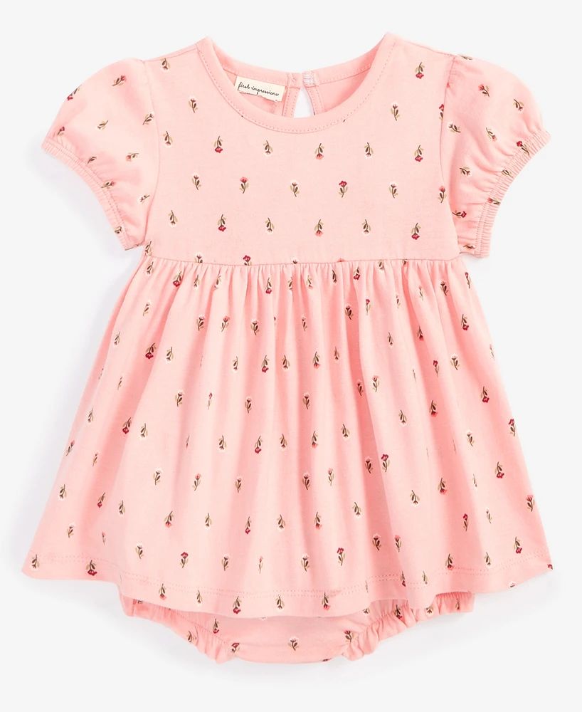 First Impressions Baby Girls Felicity Fields Cotton Printed Skirted Sunsuit, Created for Macy's