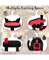 Skonyon Gothic Cat Tree 53 Inch Tall Cat Tower with Cat Bed and Arch-Shaped Condo