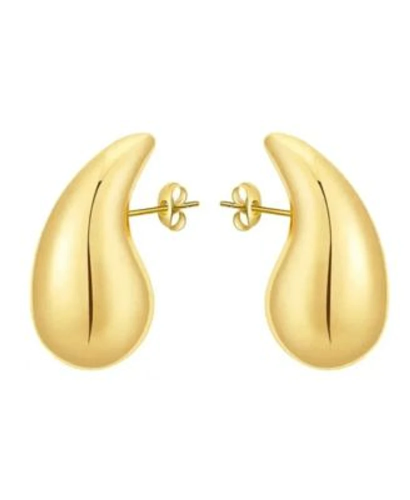 Hollywood Sensation Chunky Gold Dome Teardrop Earrings