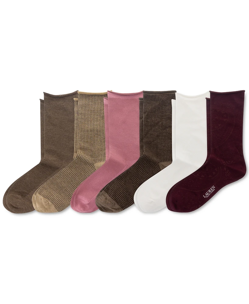 Lauren Ralph Lauren Women's 6-Pk. Paisley Roll-Top Socks