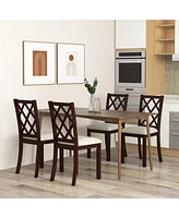 Givimo Dining Chair Set of 2 Wood Kitchen Chairs with Upholstered Seat Cushion and Rubber Wood Legs