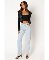 Petal and Pup Women's Monica All Over Pearl Crop Jacket