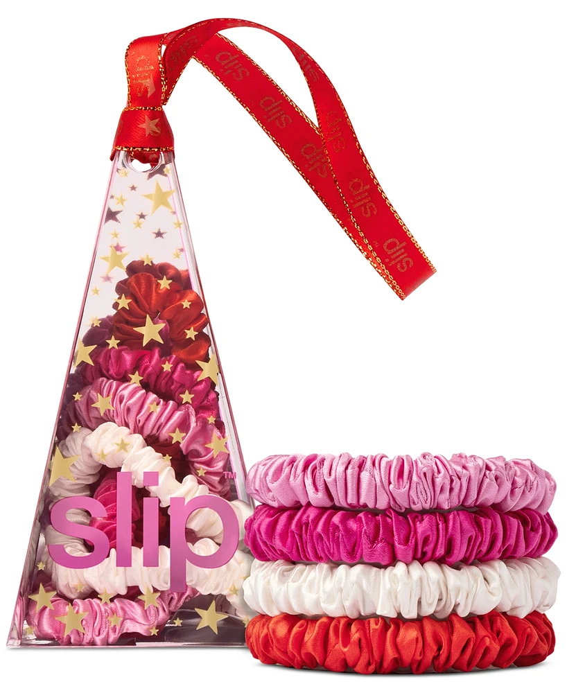 Slip 4-Pc. Pure Silk Skinny Scrunchie Ornament Set