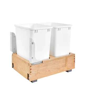 Rev-a-Shelf Double 35 Quart Maple Bottom Mount Pullout Waste Container,4WC-18DM2