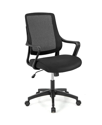 Skonyon Modern Breathable Mesh Chair with Curved Backrest and Armrest