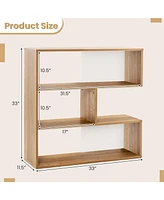 Sugift Concave Bookshelf 3-Shelf Open Bookcase with Anti-Toppling Device for Living Room Study Office