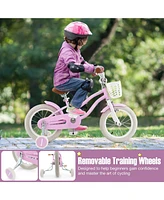 Vebreda 14 Inch Adjustable Kids Bike with 2 Brake System Ages 3-8