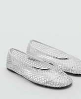 Mango Women's Metallic Mesh Shoes