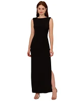 Adrianna Papell Women's Beaded-Shoulder Sleeveless Gown