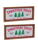 Slickblue Set of 2 Christmas Tree Wall Signs for Festive Holiday Decor