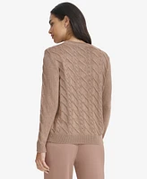 Calvin Klein Women's Metallic Cable-Knit Sweater