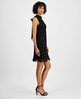 Robbie Bee Petite Mock-Neck Sleeveless A-Line Dress