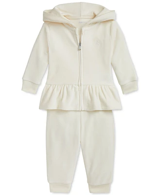 Polo Ralph Lauren Baby Peplum Hoodie & Jogger Pants Set