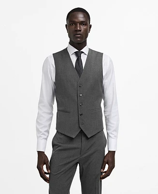 Mango Men's Super Stretch Fabric Suit Vest