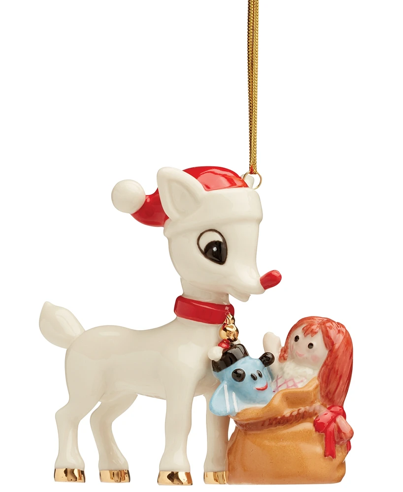 Lenox Rudolph Delivering Toys Ornament, 60th Anniversary Edition