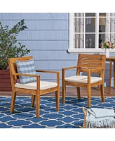 Nestor Acacia Wood Dining Chair, Beige