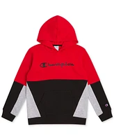 Champion Big Boys Colorblocked Pieced Logo Hoodie