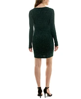 Speechless Women's Metallic Knit Bodycon Dress