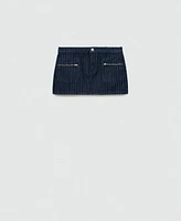 Mango Women's Seam Detail Denim Mini-Skirt