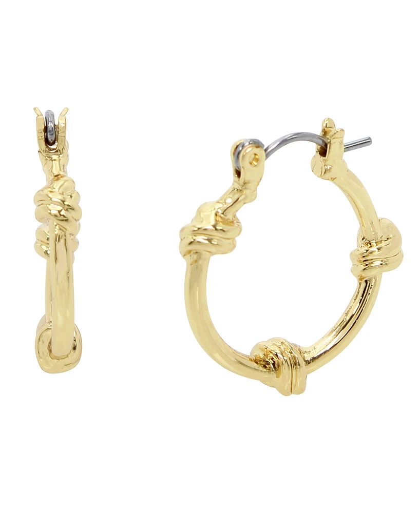 Steve Madden Gold Triple Knot Hoop Earrings