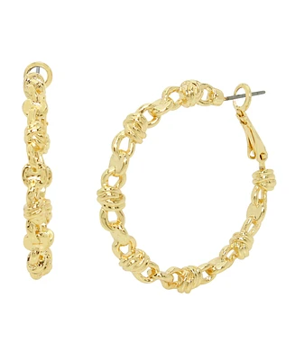 Steve Madden Knot Link Hoop Earrings