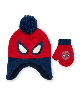 Spiderman Hat And Mitten Set