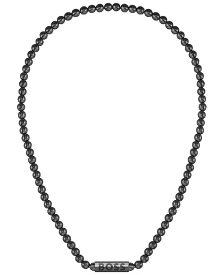 Hugo Boss Men's Sphere Ionic Plated Black Steel Necklaces