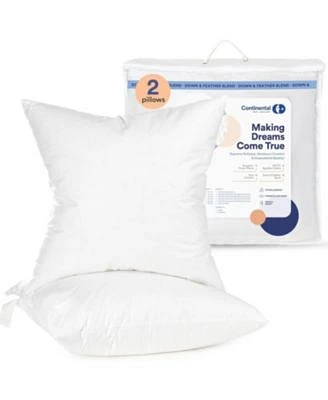 Continental Bedding Set Of 2 Luxury Throw Pillow Insert 25 Down 75 Feather