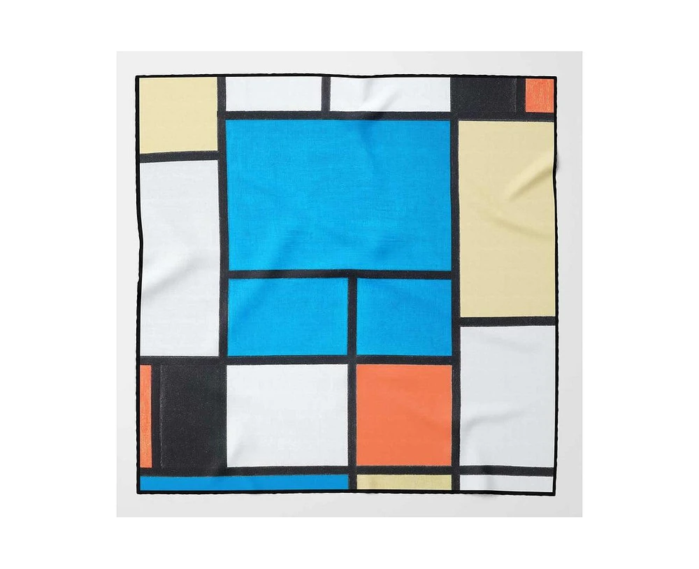 Elizabetta Men's Mondrian - Silk Pocket Square for Men - Mutli