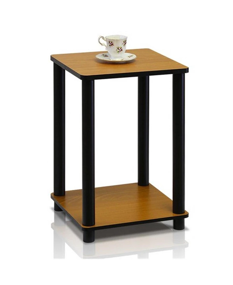 Furinno Turn-n-Tube End Table, Light Cherry & Black - 20 x 13.4 x 13.4 in.