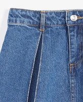 kensie Little & Big Girls Pleated Denim Skirt