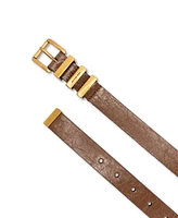 Michael Kors Women's Gold-Tone Leather Belt