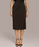 Donna Karan New York Women's Faux-Wrap Satin Skirt