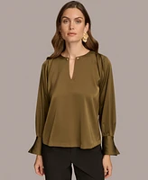 Donna Karan New York Women's Chain-Hardware Long-Sleeve Blouse