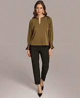 Donna Karan New York Women's Chain-Hardware Long-Sleeve Blouse