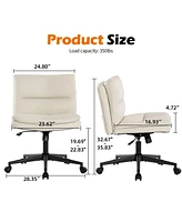 Cloud Comfort Office Chair: Pu Padded, Rocking, Wheels