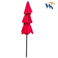 9FT 3-Tiers Outdoor Patio Umbrella With Crank And Tilt And Wind Vents For Garden Backyard