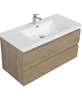 Streamdale Furniture 42" Wall-Mounted Vanity with Resin Sink & Drawers