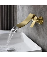 Streamdale Furniture Wall Mount Widespread Bathroom Faucet