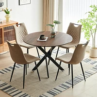 Mid-Century Dining Set: Table, 4 Chairs, End Table