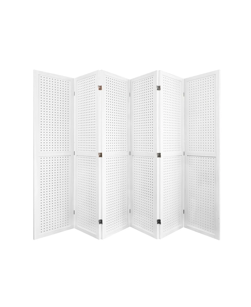 Simplie Fun 6-Panel Pegboard Room Divider: Privacy, Display, and Organization