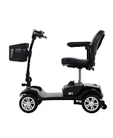 Simplie Fun Compact Travel Mobility Scooter: 300W Motor, 300lbs Capacity, Gloss Black