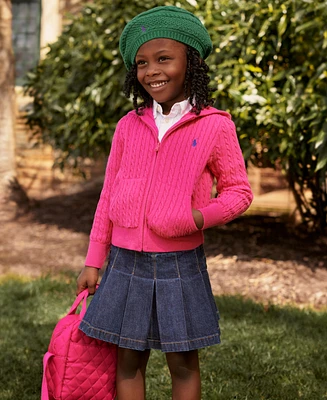 Polo Ralph Lauren Toddler & Little Girls Mini-Cable Cotton Full-Zip Hoodie