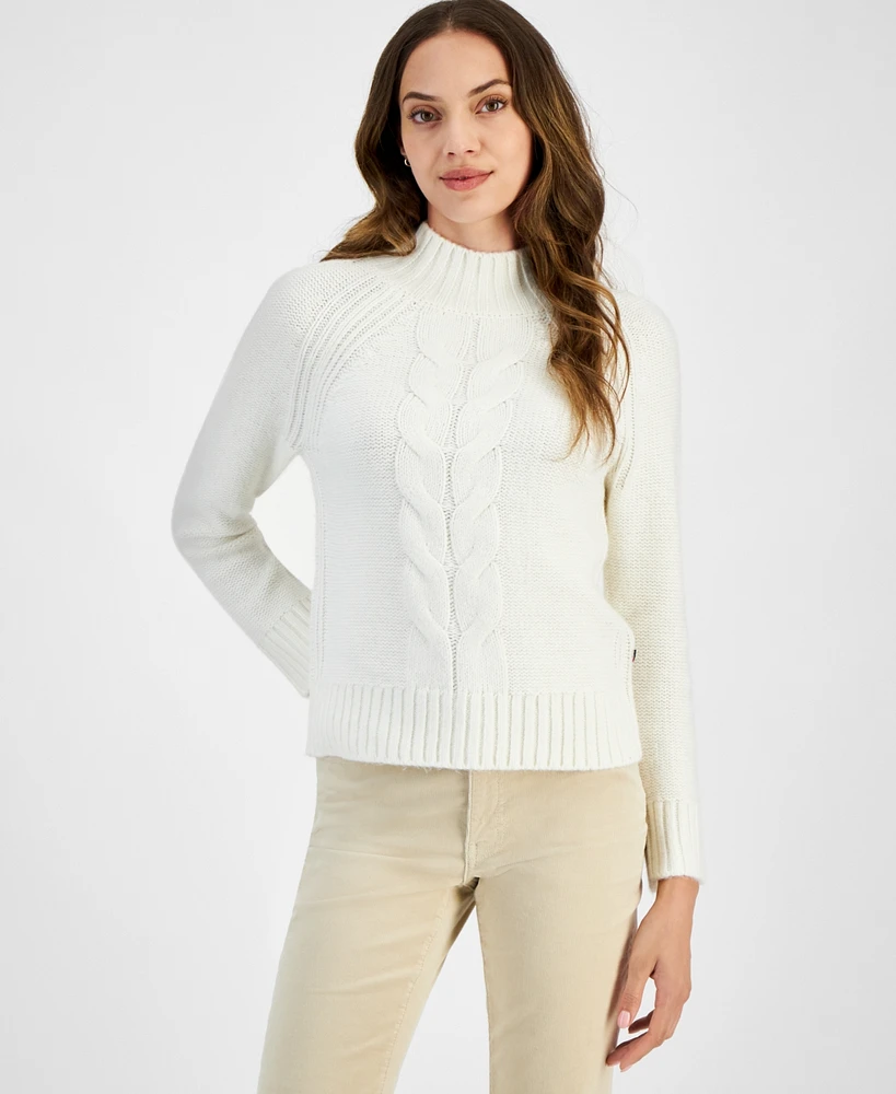 Tommy Hilfiger Women's Cable-Knit Mock-Neck Sweater
