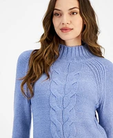 Tommy Hilfiger Women's Cable-Knit Mock-Neck Sweater