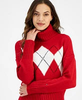 Tommy Hilfiger Women's Argyle-Print Turtleneck Sweater