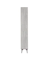 Stylish Faux Wood Bookcase with Grey Oak Finish