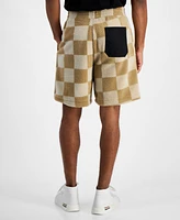 Hugo Boss Men's Relaxed Fit Nustine Check Drawstring 11" Shorts